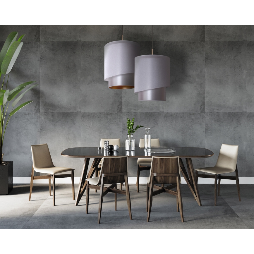 Duolla - Candelabro suspenso PARIS 1xE27/15W/230V diâmetro 40 cm prateado/dourado
