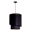 Duolla - Candelabro suspenso PARIS 1xE27/15W/230V diâmetro 40 cm preto/dourado