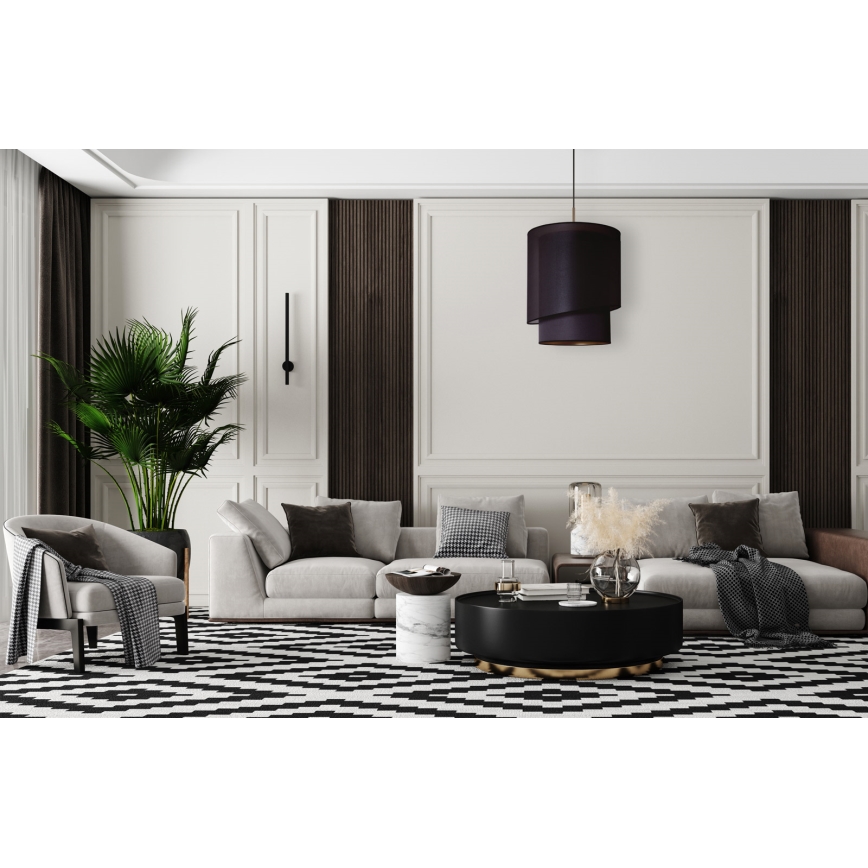 Duolla - Candelabro suspenso PARIS 1xE27/15W/230V diâmetro 40 cm preto/dourado