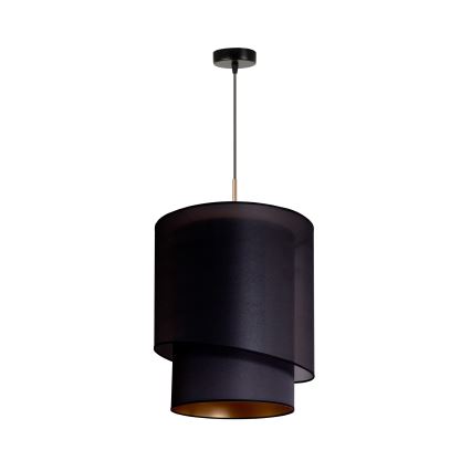Duolla - Candelabro suspenso PARIS 1xE27/15W/230V diâmetro 40 cm preto/dourado