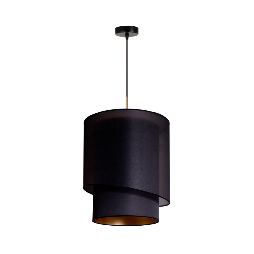 Duolla - Candelabro suspenso PARIS 1xE27/15W/230V diâmetro 40 cm preto/dourado