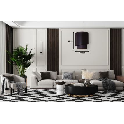 Duolla - Candelabro suspenso PARIS 1xE27/15W/230V diâmetro 40 cm preto/dourado