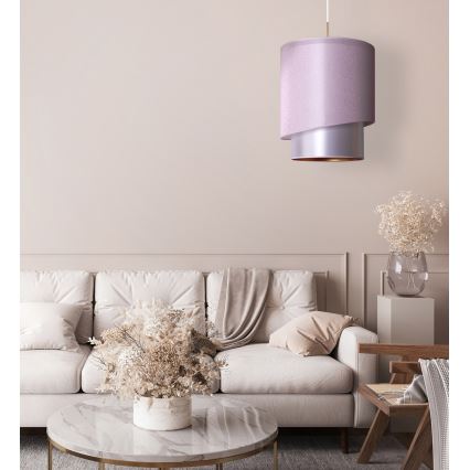 Duolla - Candelabro suspenso PARIS 1xE27/15W/230V diâmetro 40 cm rosa/prateado/cobre