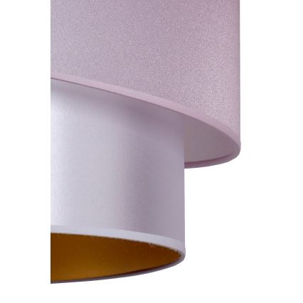 Duolla - Candelabro suspenso PARIS 1xE27/15W/230V diâmetro 40 cm rosa/prateado/cobre