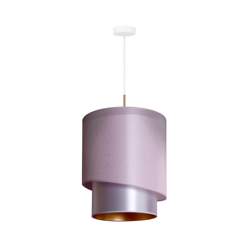 Duolla - Candelabro suspenso PARIS 1xE27/15W/230V diâmetro 40 cm rosa/prateado/cobre