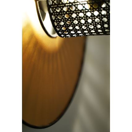 Duolla - Iluminação de parede TOKYO RATTAN 1xE27/15W/230V diâmetro 50 cm dourado/preto