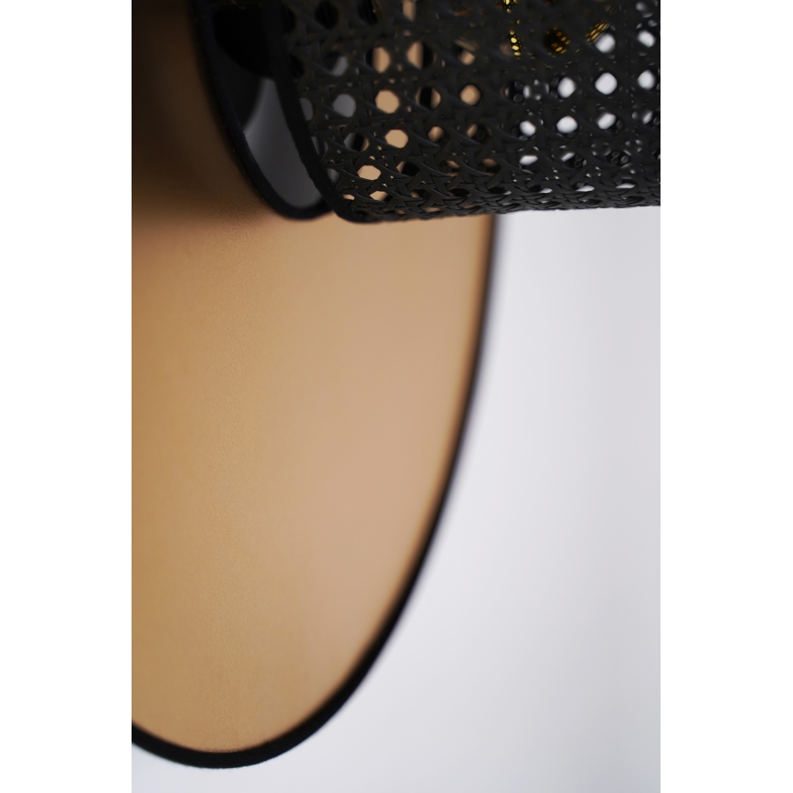 Duolla - Iluminação de parede TOKYO RATTAN 1xE27/15W/230V diâmetro 50 cm dourado/preto