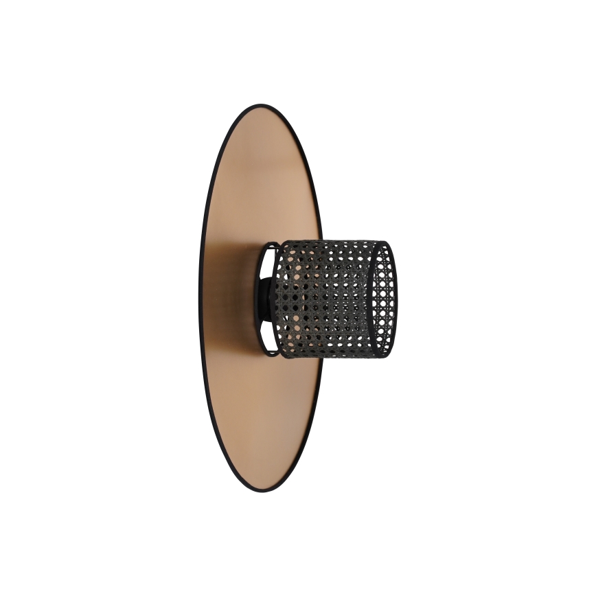 Duolla - Iluminação de parede TOKYO RATTAN 1xE27/15W/230V diâmetro 50 cm dourado/preto