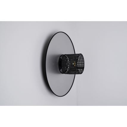 Duolla - Iluminação de parede TOKYO RATTAN 1xE27/15W/230V diâmetro 50 cm prateado/preto