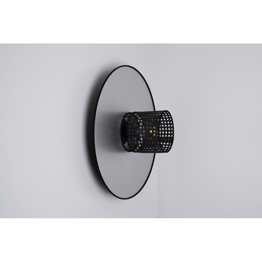 Duolla - Iluminação de parede TOKYO RATTAN 1xE27/15W/230V diâmetro 50 cm prateado/preto