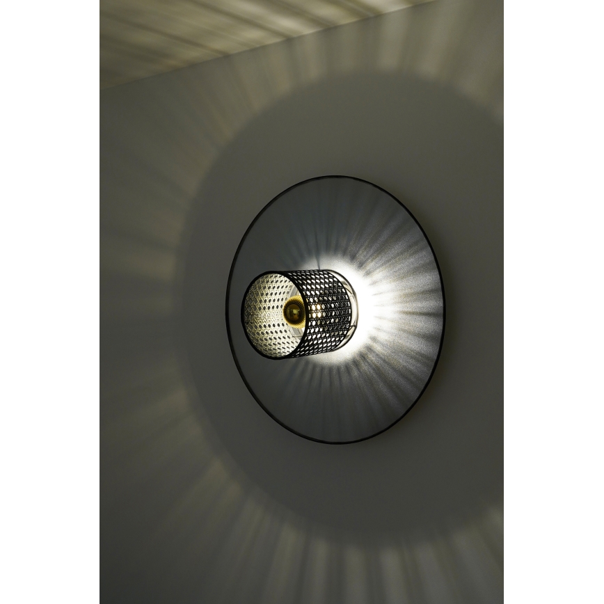 Duolla - Iluminação de parede TOKYO RATTAN 1xE27/15W/230V diâmetro 50 cm prateado/preto