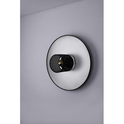 Duolla - Iluminação de parede TOKYO RATTAN 1xE27/15W/230V diâmetro 50 cm prateado/preto