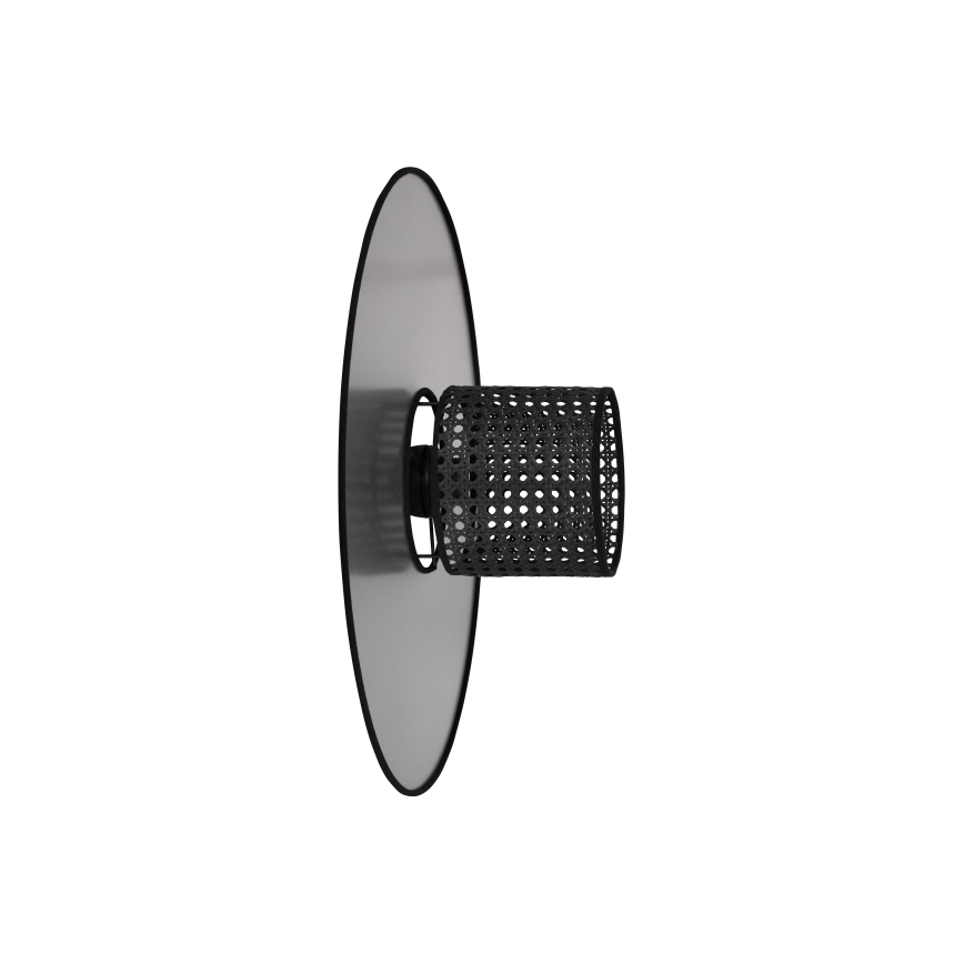 Duolla - Iluminação de parede TOKYO RATTAN 1xE27/15W/230V diâmetro 50 cm prateado/preto