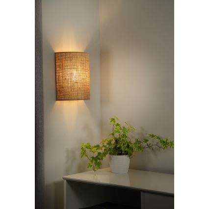 Duolla - Iluminação de parede YUTE 1xE27/15W/230V diâmetro 20 cm castanho