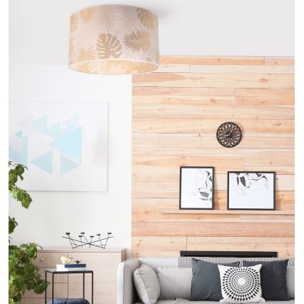 Duolla - Iluminação de teto ARECA 1xE27/40W/230V diâmetro 45 cm latão/branco