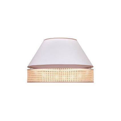 Duolla - Iluminação de teto AVIGNON 1xE27/15W/230V diâmetro 50 cm branco/vime