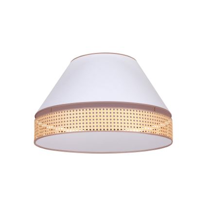 Duolla - Iluminação de teto AVIGNON 3xE27/15W/230V diâmetro 60 cm branco/vime