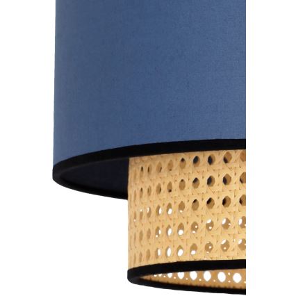 Duolla - Iluminação de teto BOHO 1xE27/15W/230V diâmetro 45 cm azul/vime