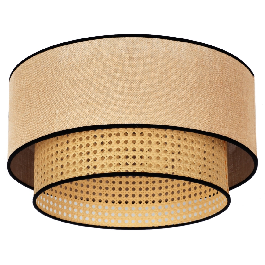 Duolla - Iluminação de teto BOHO 1xE27/15W/230V diâmetro 45 cm bege/vime