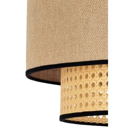 Duolla - Iluminação de teto BOHO 1xE27/15W/230V diâmetro 45 cm bege/vime