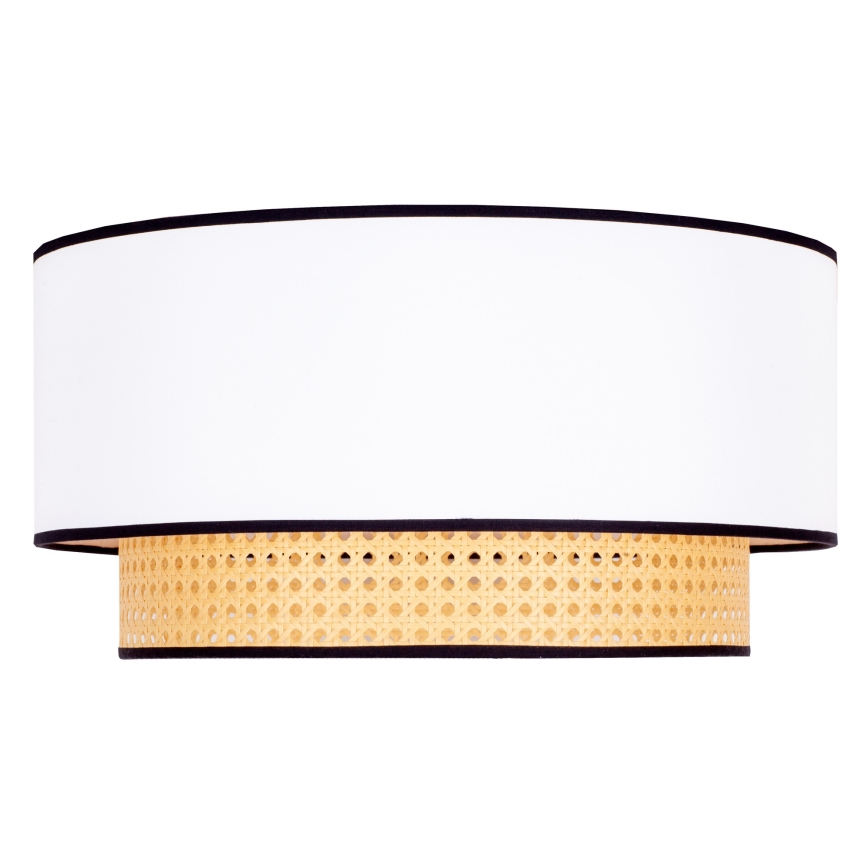 Duolla - Iluminação de teto BOHO 1xE27/15W/230V diâmetro 45 cm branco/vime