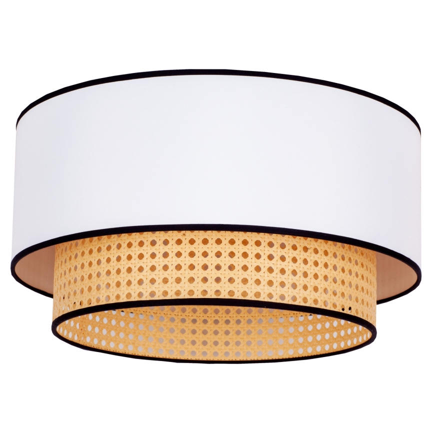 Duolla - Iluminação de teto BOHO 1xE27/15W/230V diâmetro 45 cm branco/vime