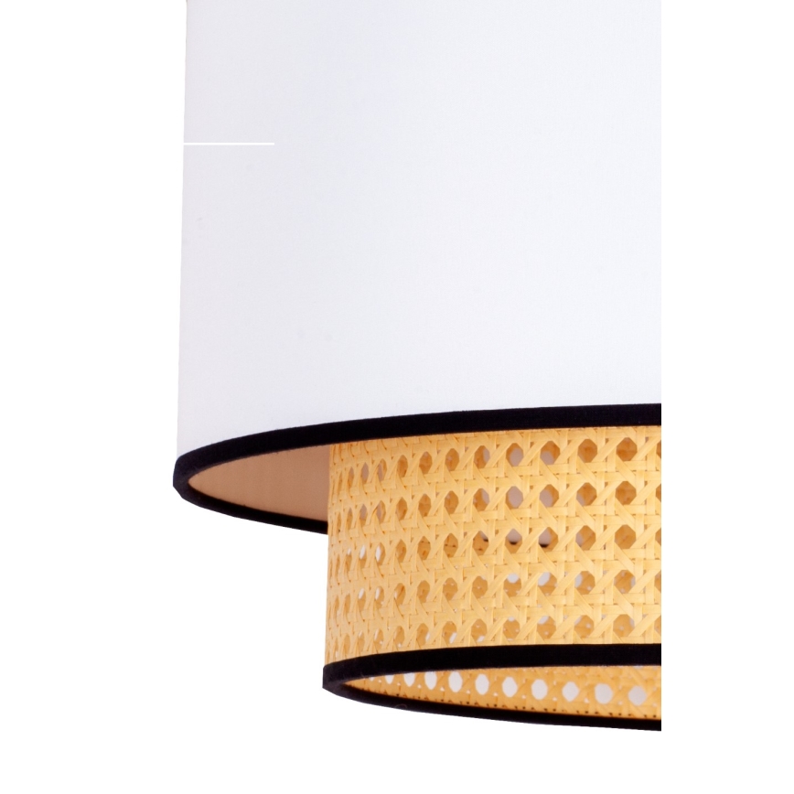 Duolla - Iluminação de teto BOHO 1xE27/15W/230V diâmetro 45 cm branco/vime