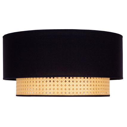 Duolla - Iluminação de teto BOHO 1xE27/15W/230V diâmetro 45 cm preto/vime