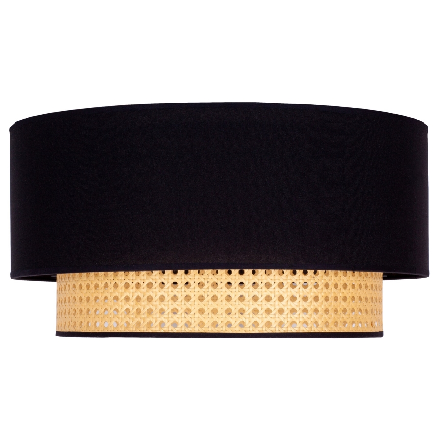 Duolla - Iluminação de teto BOHO 1xE27/15W/230V diâmetro 45 cm preto/vime