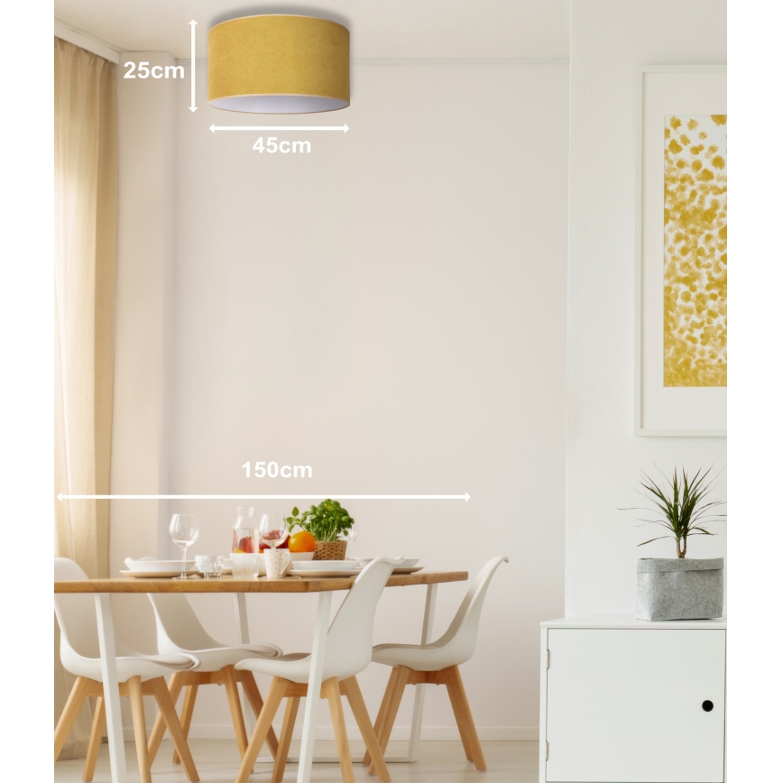 Duolla - Iluminação de teto BRISTOL 1xE27/15W/230V diâmetro 45 cm amarelo/branco
