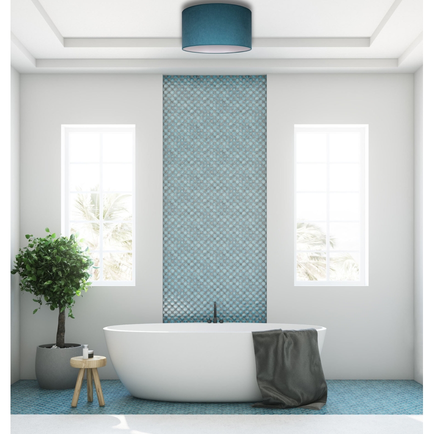 Duolla - Iluminação de teto BRISTOL 1xE27/15W/230V diâmetro 45 cm turquesa/branco