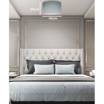 Duolla - Iluminação de teto BRISTOL 1xE27/15W/230V diâmetro 45 cm verde/branco