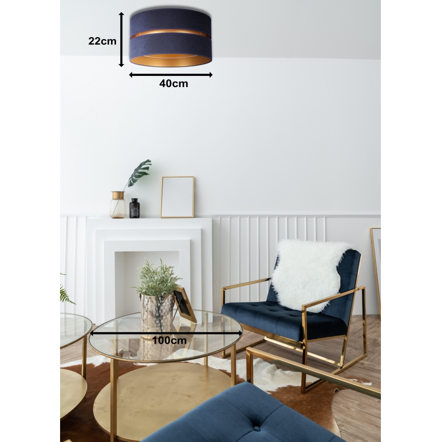 Duolla - Iluminação de teto DUO 1xE27/15W/230V diâmetro 40 cm azul/dourado