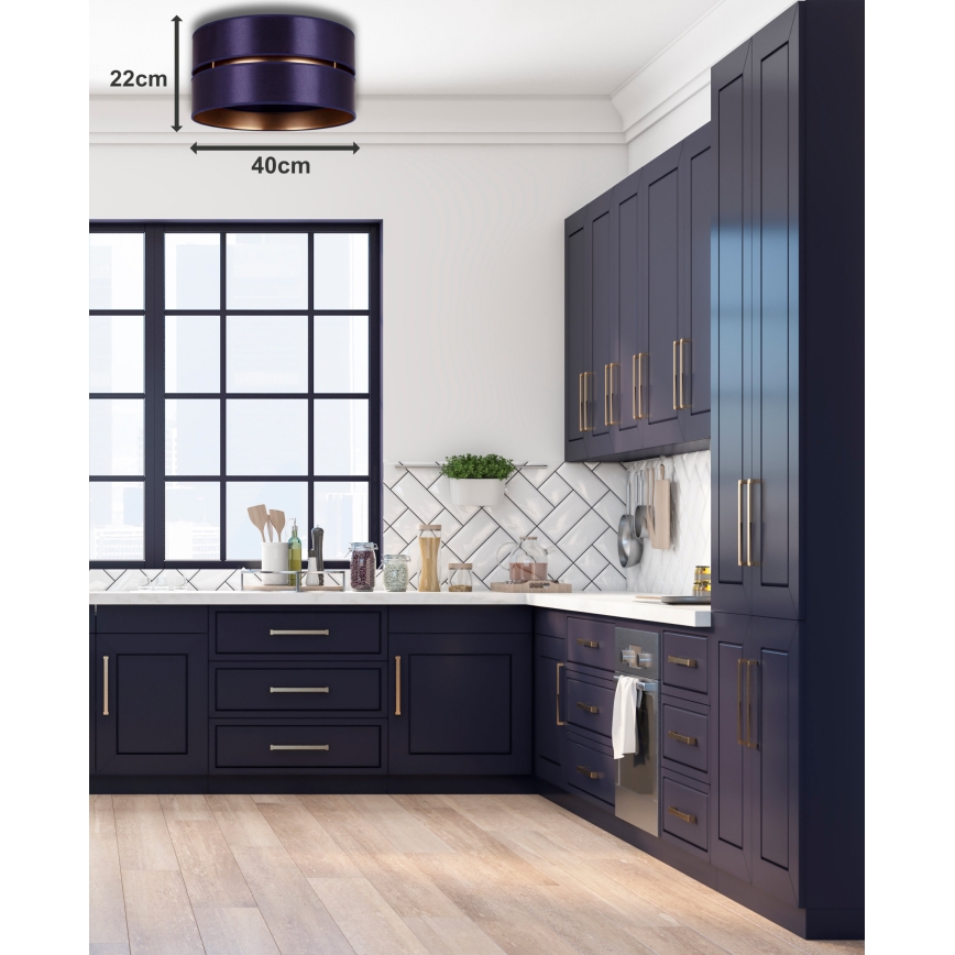 Duolla - Iluminação de teto DUO 1xE27/15W/230V diâmetro 40 cm azul/dourado