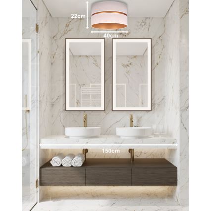 Duolla - Iluminação de teto DUO 1xE27/15W/230V diâmetro 40 cm bege/dourado