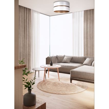 Duolla - Iluminação de teto DUO 1xE27/15W/230V diâmetro 40 cm branco/dourado