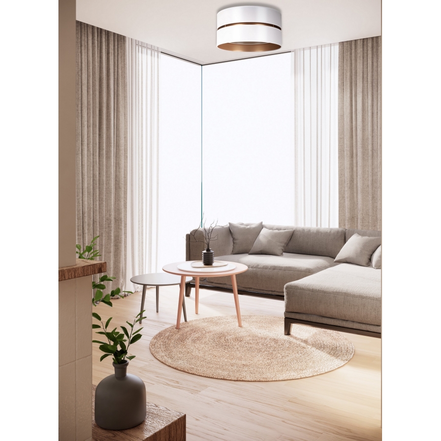 Duolla - Iluminação de teto DUO 1xE27/15W/230V diâmetro 40 cm branco/dourado