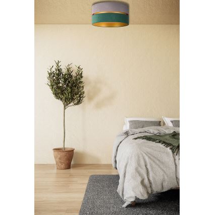 Duolla - Iluminação de teto DUO 1xE27/15W/230V diâmetro 40 cm cinzento/verde/dourado