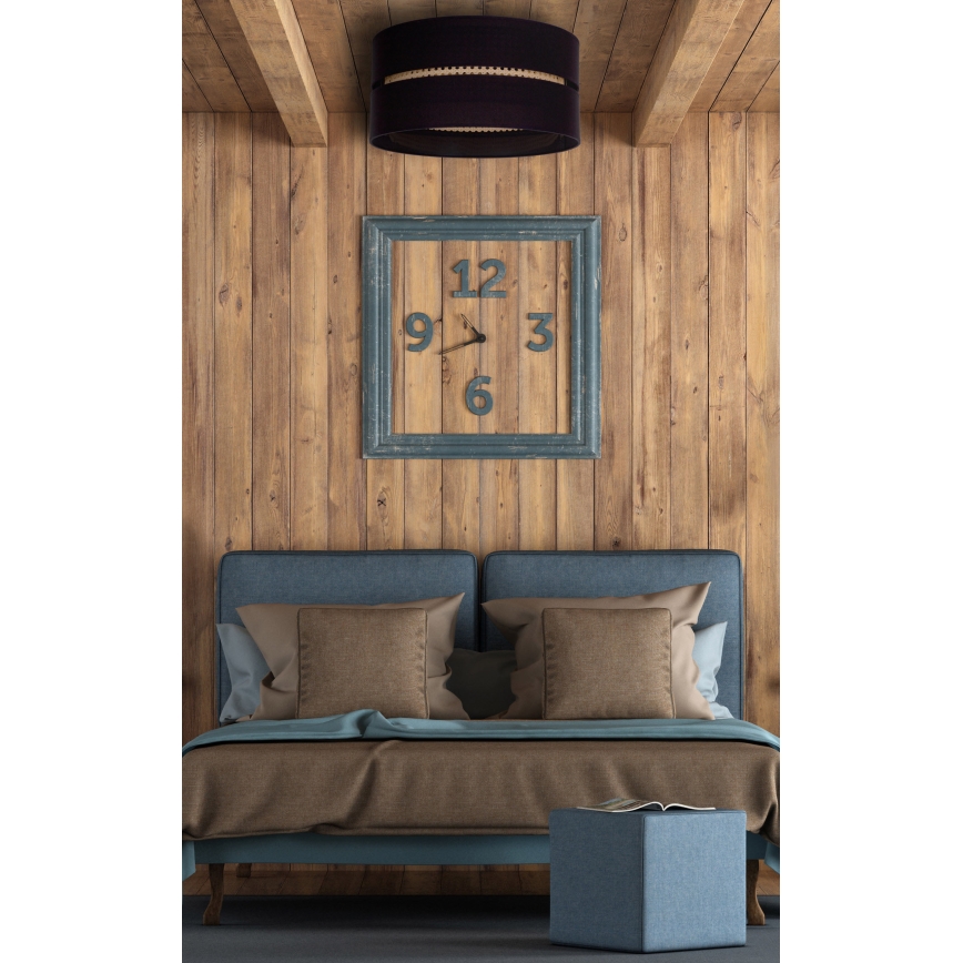 Duolla - Iluminação de teto DUO 1xE27/15W/230V diâmetro 40 cm preto/vime