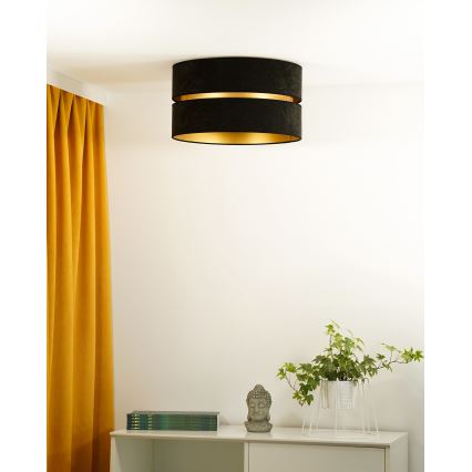 Duolla - Iluminação de teto DUO 1xE27/40W/230V diâmetro 40 cm preto/dourado