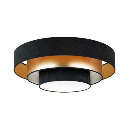 Duolla - Iluminação de teto LED LUNETA LED/26W/230V diâmetro 60 cm 4000K preto/dourado