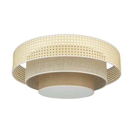 Duolla - Iluminação de teto LED LUNETA LED/26W/230V diâmetro 60 cm 4000K vime/bege/castanho