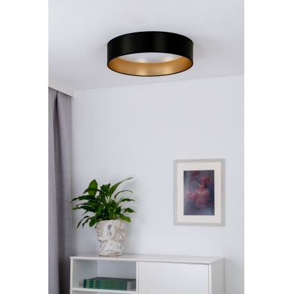 Duolla - Iluminação de teto LED ROLLER LED/24W/230V diâmetro 45 cm preto/dourado