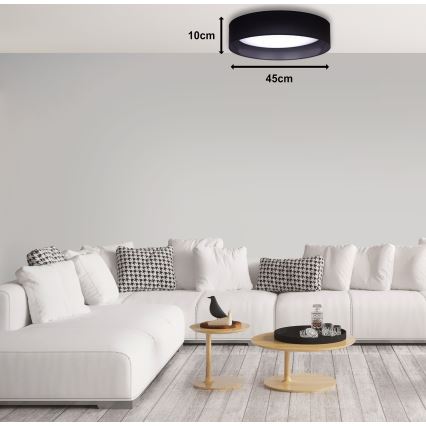 Duolla - Iluminação de teto LED ROLLER LED/24W/230V diâmetro 45 cm preto