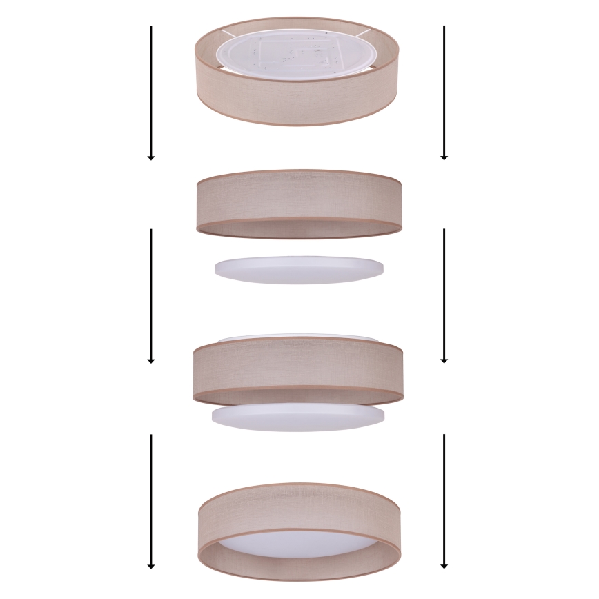 Duolla - Iluminação de teto LED ROLLER LED/24W/230V iluminação diâmetro 45 cm castanho