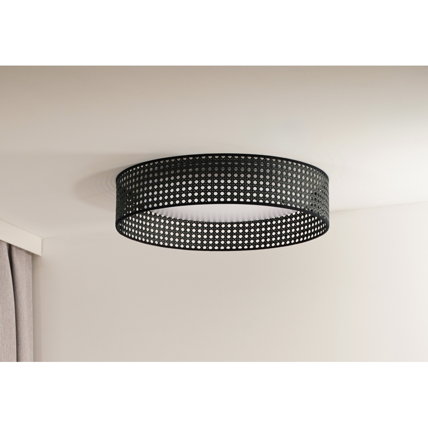 Duolla - Iluminação de teto LED ROLLER RATTAN LED/24W/230V diâmetro 45 cm preto