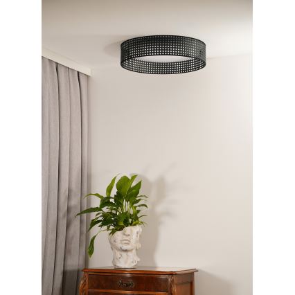 Duolla - Iluminação de teto LED ROLLER RATTAN LED/24W/230V diâmetro 45 cm preto