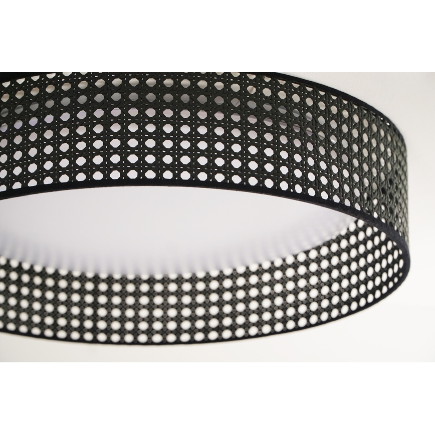 Duolla - Iluminação de teto LED ROLLER RATTAN LED/24W/230V diâmetro 45 cm preto