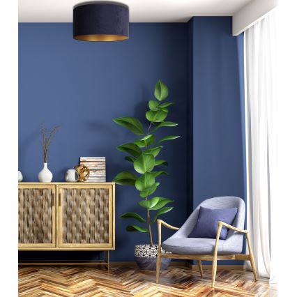 Duolla - Iluminação de teto ROLLER 1xE27/15W/230V diâmetro 40 cm azul/dourado