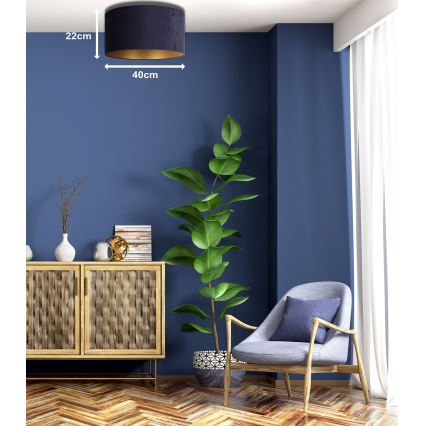 Duolla - Iluminação de teto ROLLER 1xE27/15W/230V diâmetro 40 cm azul/dourado